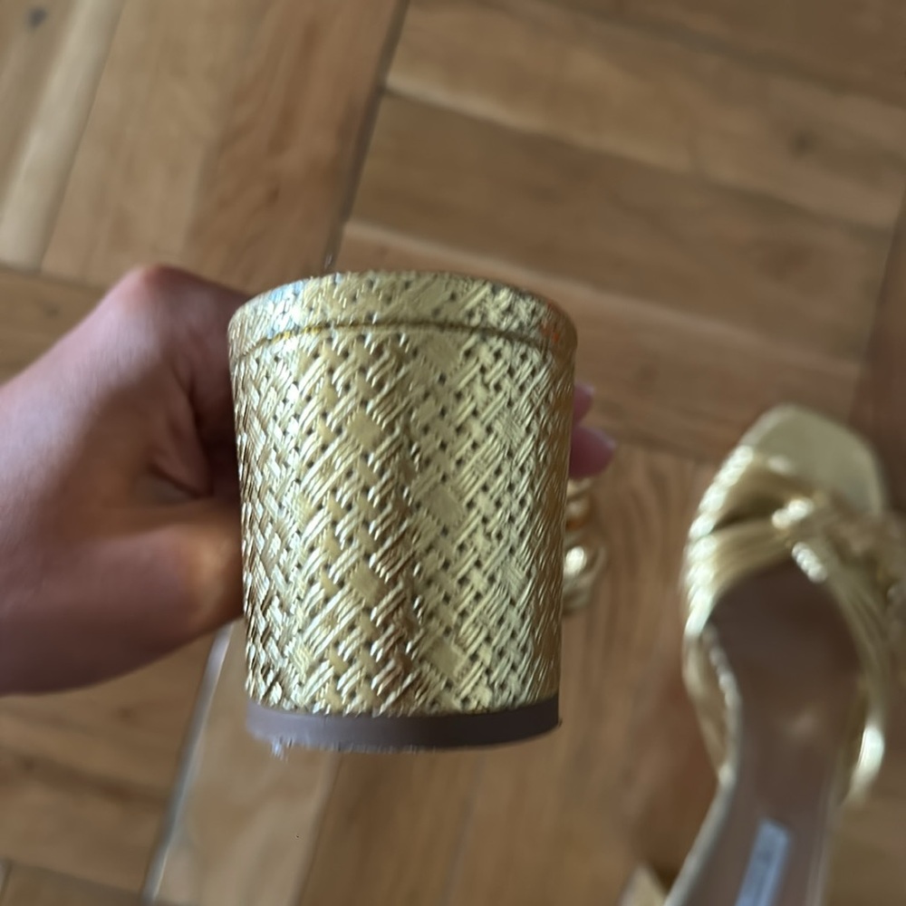 Aquazzurra gold block heels size 40 - Picture 5 of 5